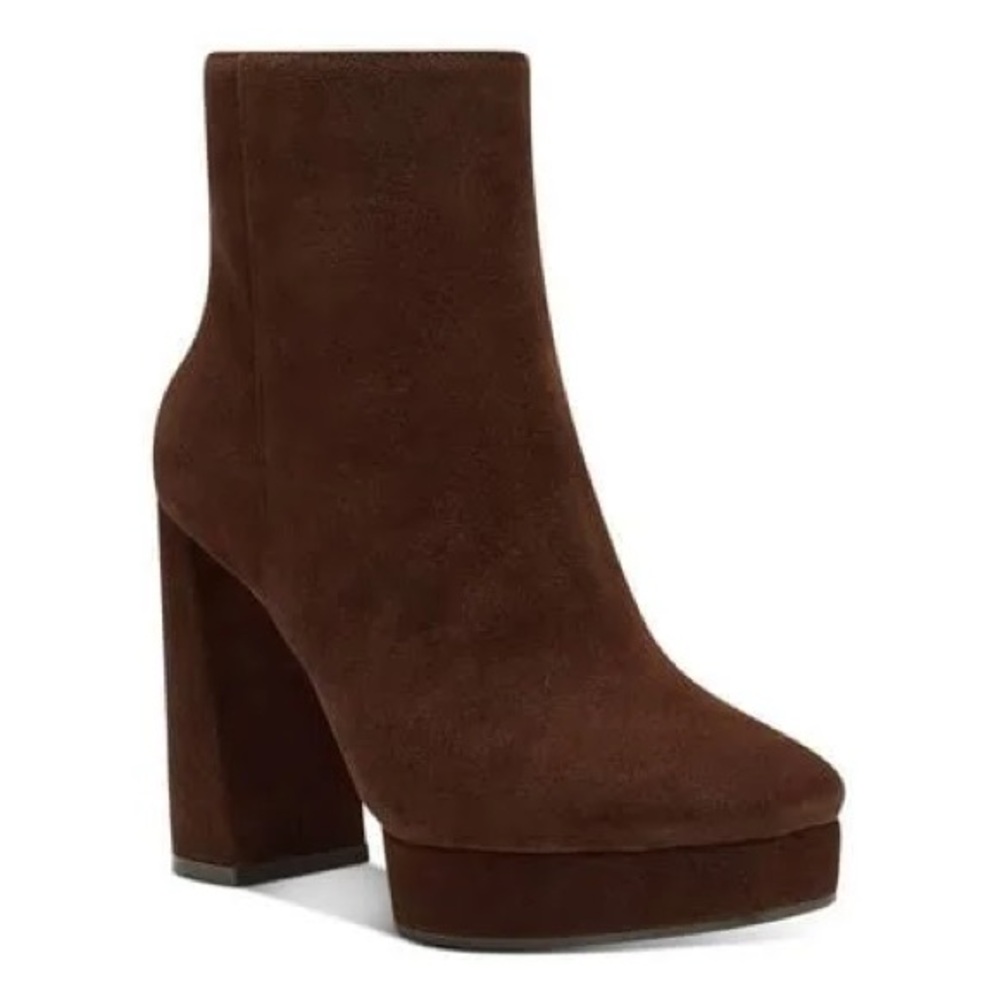 Jessica Simpson Kaiyah Suede Leather Block Heel Platform Ankle Boots 6.5 NEW